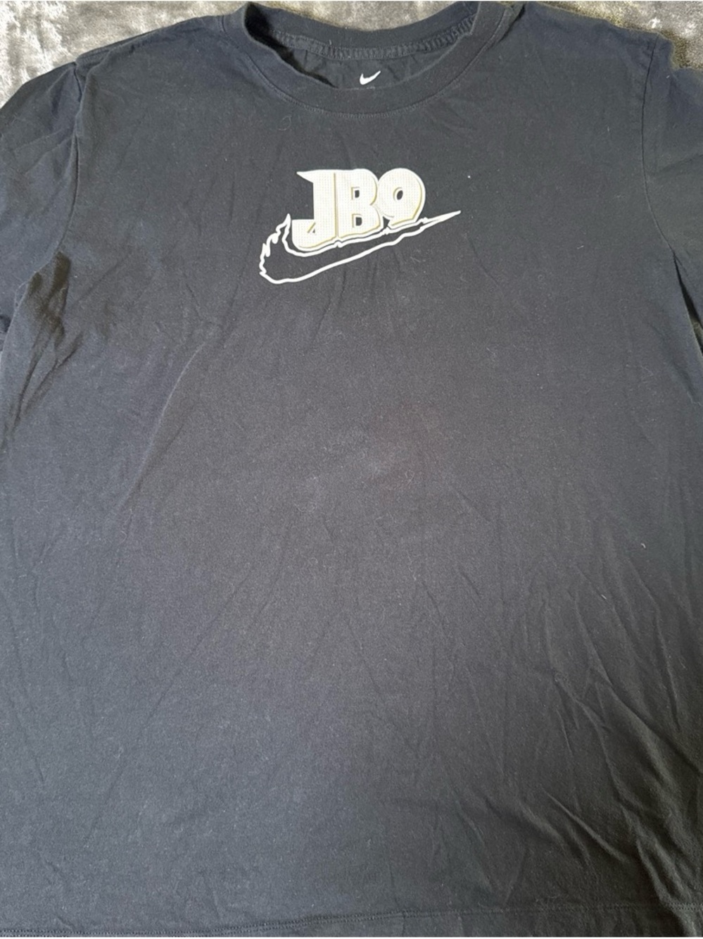 Nike Black Short Sleeve Tee with White JBO9 Graphic